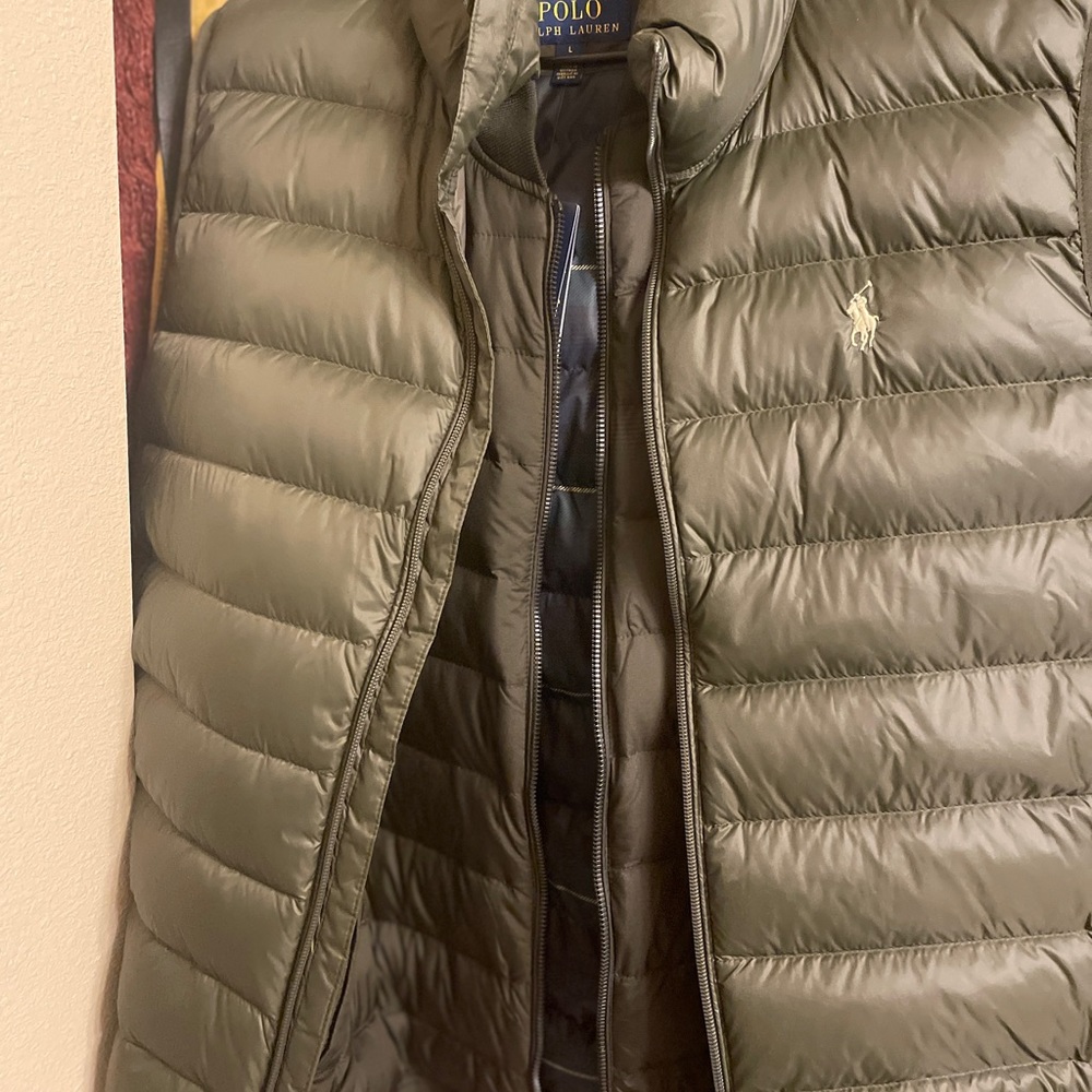 Polo Ralph Lauren Puffer Down Vest Packable Outerwear Olive Green L